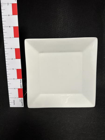 Picture of White China Square Plate 7" Dessert
