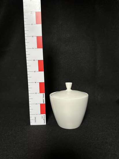 Picture of White China Sugar Bowl w/lid